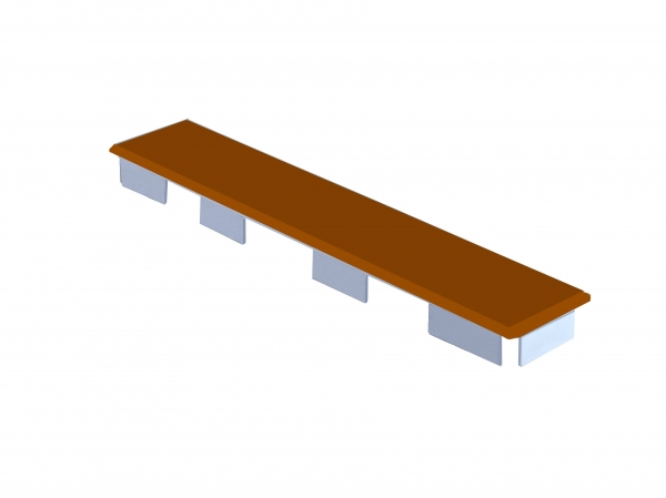 Krytka profilu 120 x 25 mm - rovná kašír